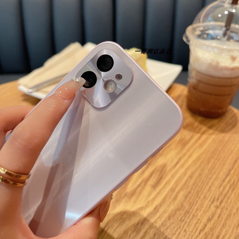 Case Pelindung Mata Bahan PC Grafit Warna Abu-Abu Untuk iPhone 13 12 11 Pro X XS MAX XR 7 8 Plus