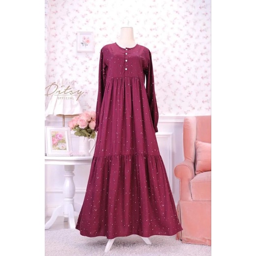 PUNTO MAROON size L ditsy
