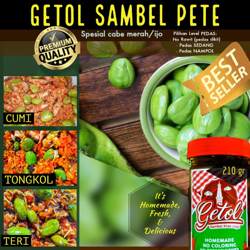 

Getol Sambel PETE cumi teri tongkol tuna pedas enak
