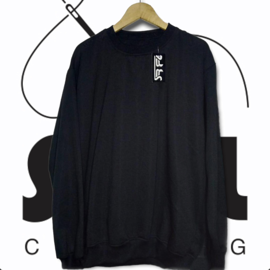 Sweater Crewneck Polos Bahan Tebal Premium Pria Wanita M L XL XXL