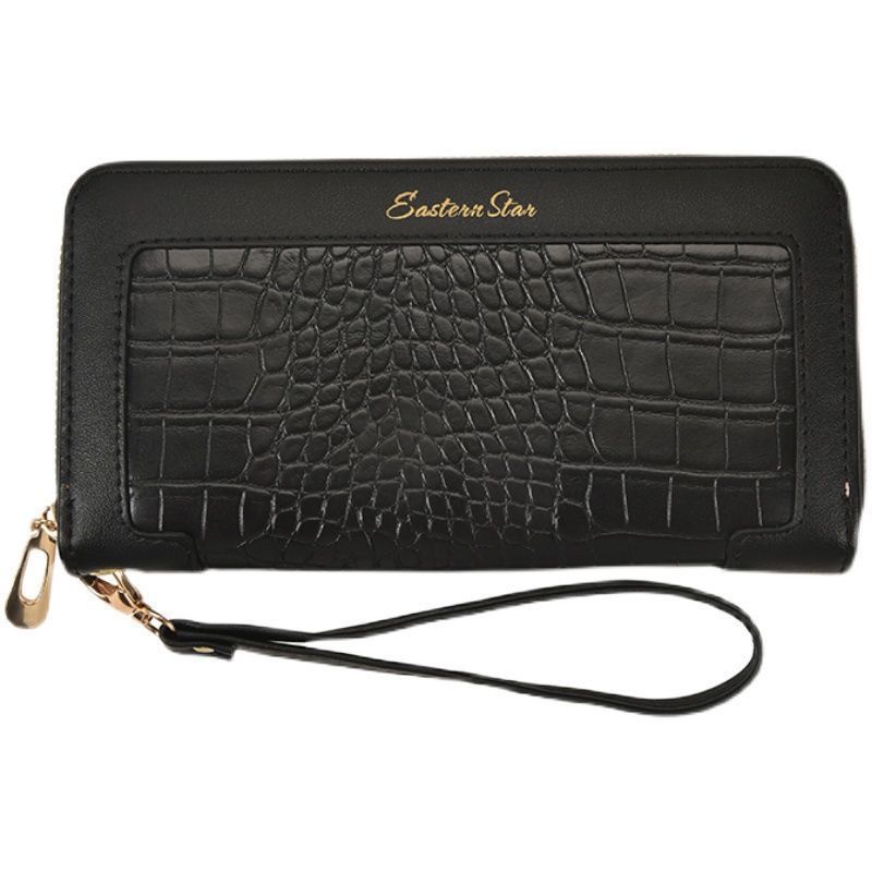 DOMPET PANJANG WANITA KULIT CROCO RESLETING TALI PENDEK SLOT KARTU UANG HITAM IMPORT FASHION THILAMA WA550B5 KOREA REMAJA KEKINIAN BRANDED BATAM PREMIUM MURAH