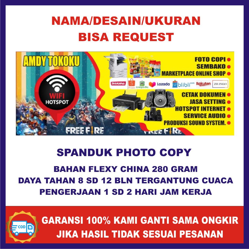 Jual Spanduk Fotocopy Dan Atk Custom Desain Indonesia Shopee Indonesia