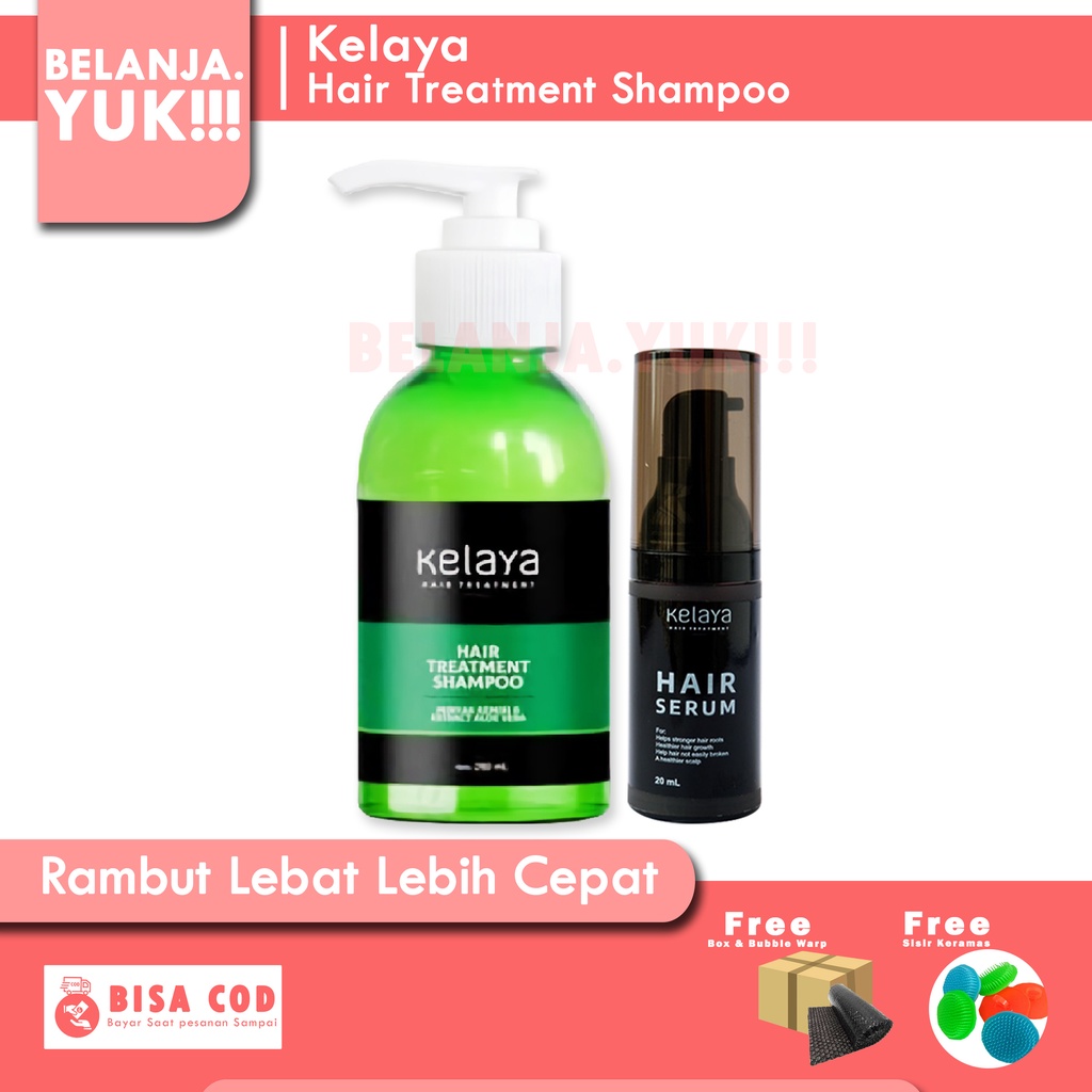 ORIGINAL Kelaya Hair Treatment Shampoo Shampo Botak Rontok Penumbuh Rambut (BELI 2 FREE 1)-Serum 1 + shampo 1