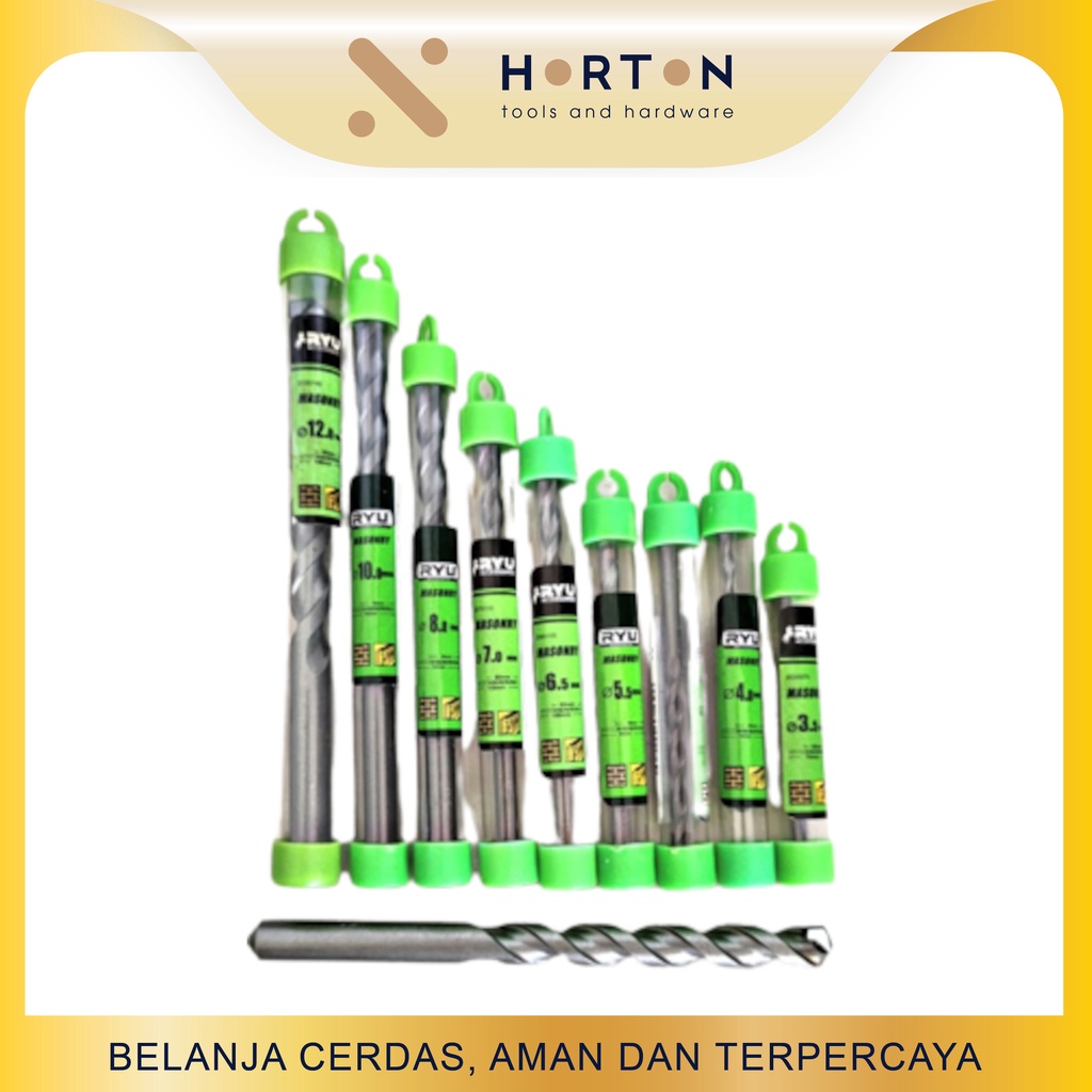 Mata Bor Beton RYU Pilih Ukuran Tembok Lengkap / Masonry Drill Bits -