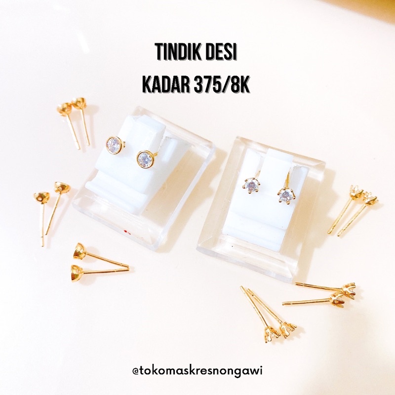 Tindik emas desi / dewi kadar 375 / 8k