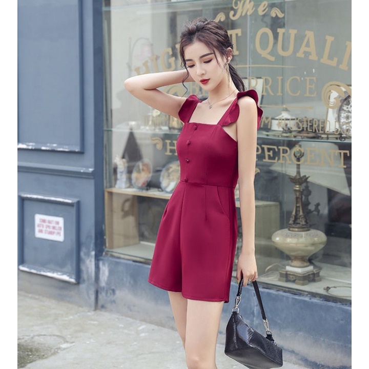 【SALE】Korean Jumpsuit Style Tank Top Short Jumpsuit Pendek Tanpa Lengan 1349 (S/M/L)