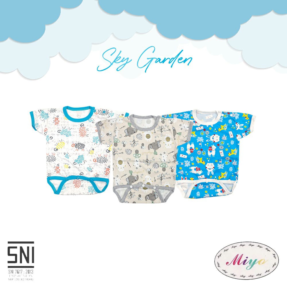 MIYO by libby  Baju Kodok Segitiga / Jumper Bayi Motif GEORGE MONKEY /Baby PRINT Newborn (0-3M) SNI