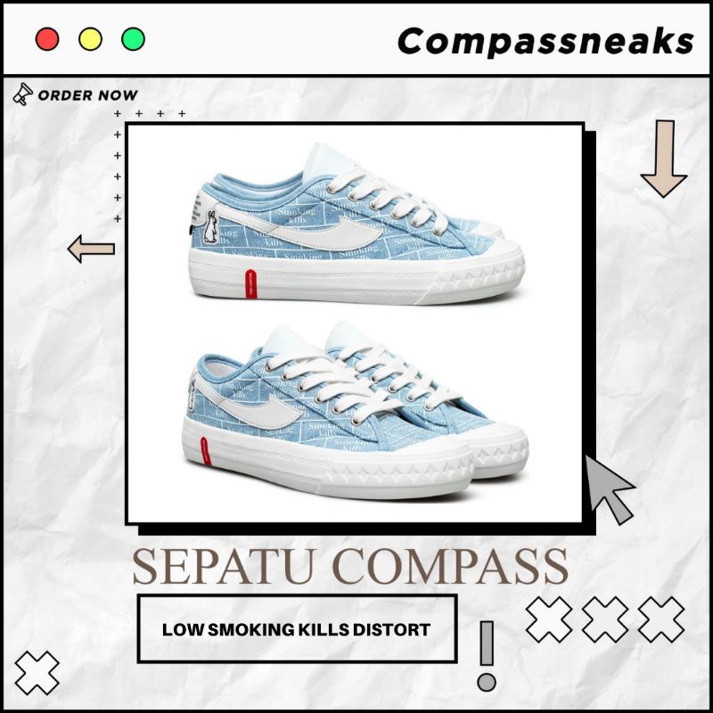 Sepatu Compass Retrograde Low "Smoking Kills" Distort Collaboration Fxxkingrabbits