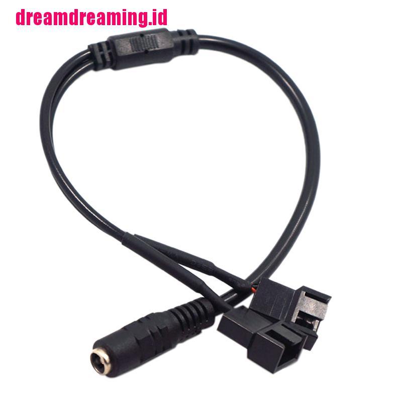 (dreamdreaming.id) Kabel Power Adapter DC 5521 Ke 4Pin PWM 4Pin 2 Arah Untuk Komputer PC