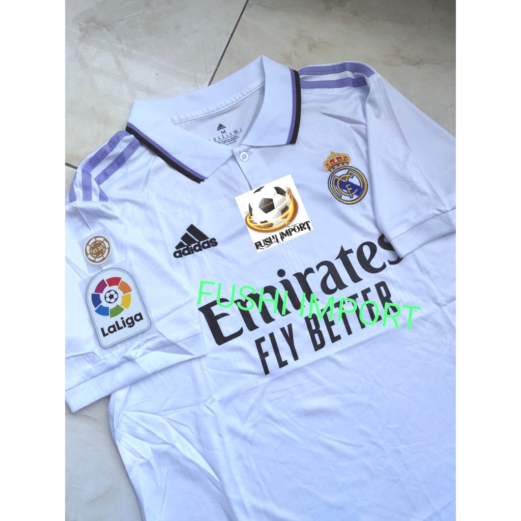 Jersey Baju Bola Madrid Home Full Patch 2022 2023 Grade Ori