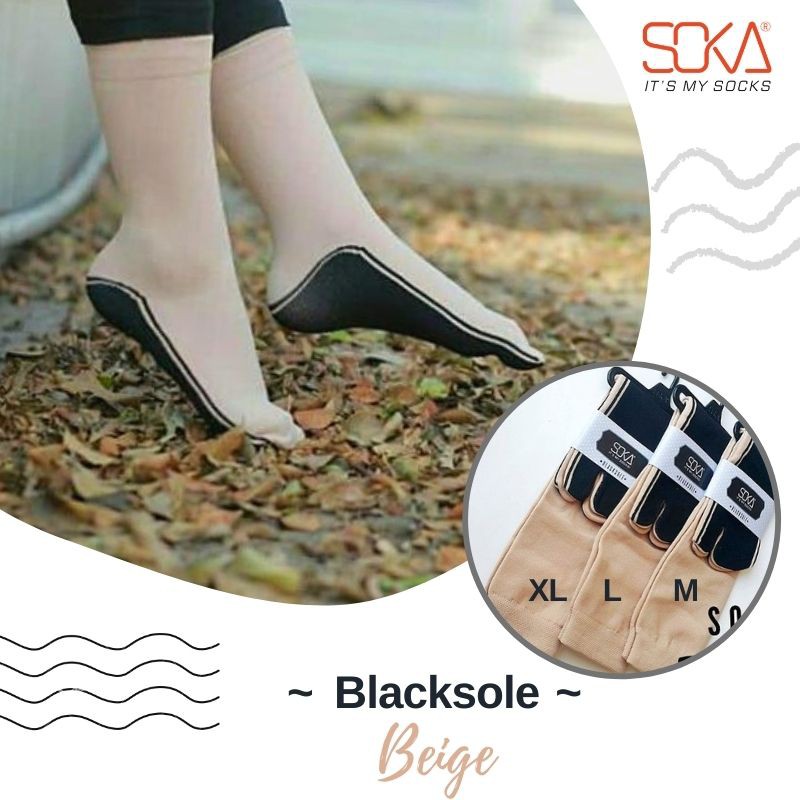 Kaos kaki Jempol SOKA Telapak Hitam - Kaos Kaki SOKA Brown Black Sole