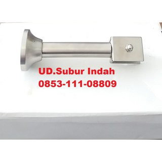 Kaki Partisi Haoshi Stainless 17cm Penyangga Pintu Kaca/Kayu Toilet WC