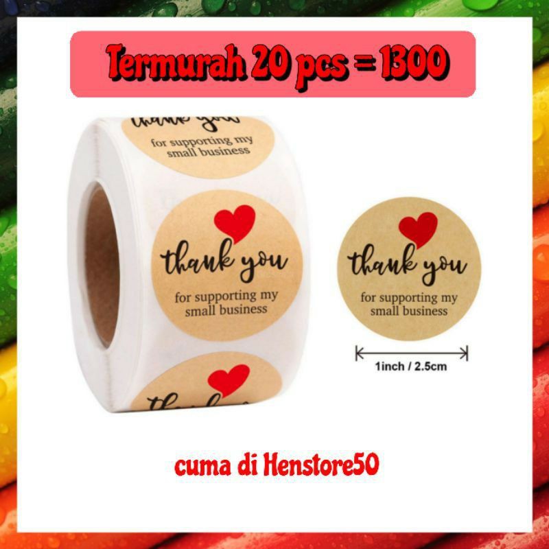TERMURAH 100 pcs Stiker Label Thank you / Sticker Label Thankyou / Stiker Jualan online-A 100 pcs