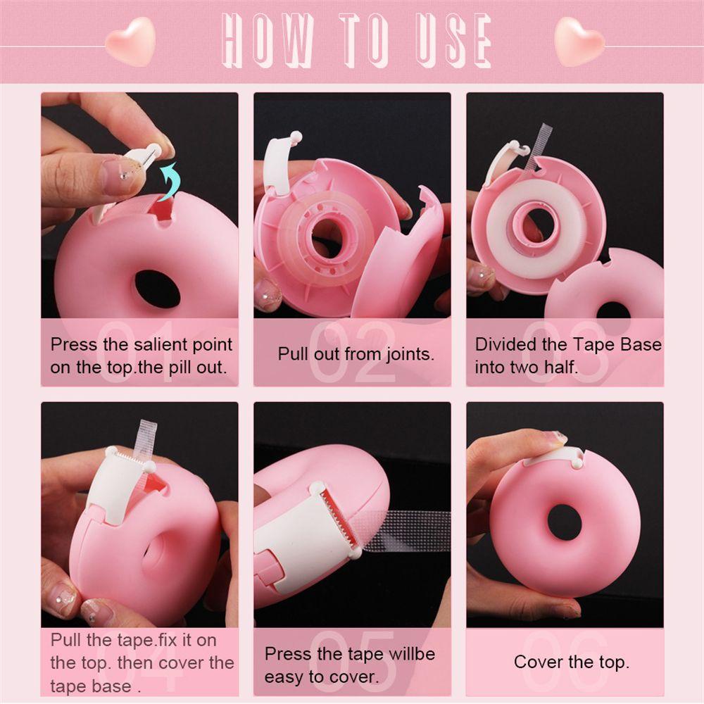 Preva Eyelash Tape Holder Pemotong Lakban Bulu Mata Bentuk Donat Hati Plastik Profesional