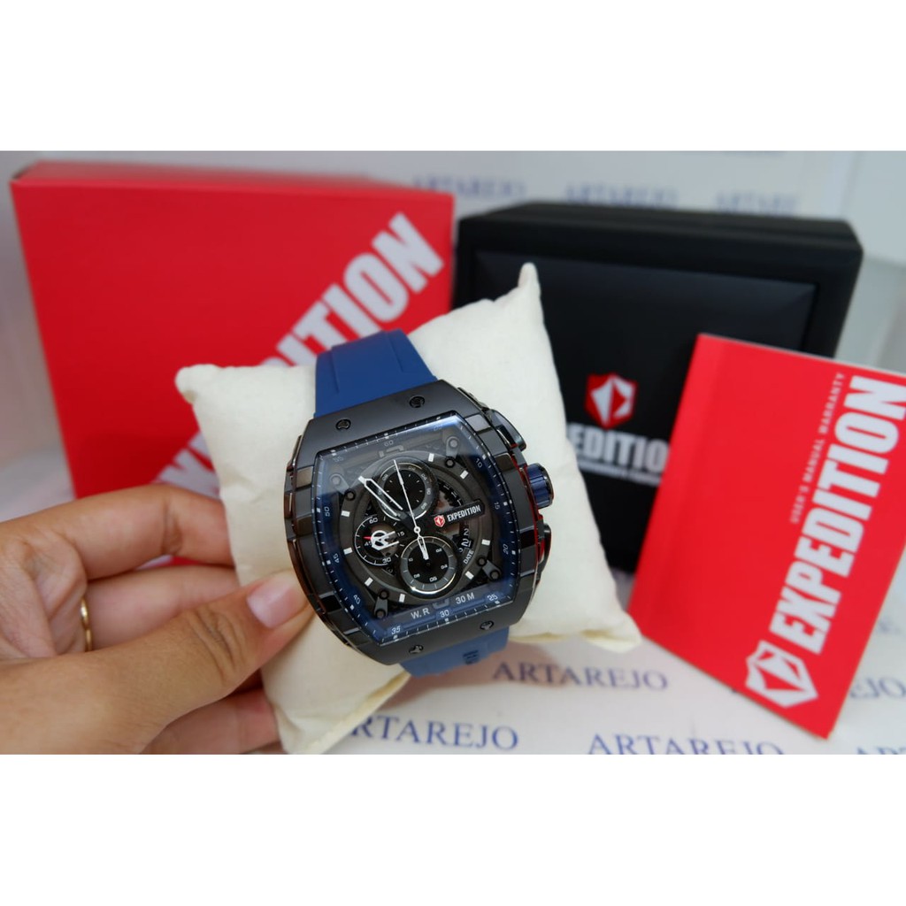JAM TANGAN PRIA EXPEDITION E6782 BIRU HITAM ORIGINAL