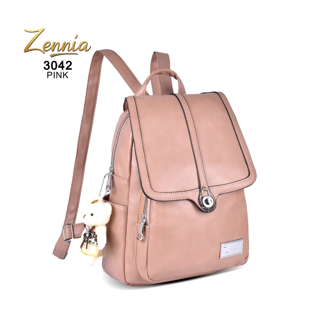 (TSI) Tas Wanita Zennia 3042 Tas Kulit Ransel Korea Tas Wanita Punggung Import Kantor Kerja Sekolah Kuliah Outdoor Trendy Fashion Style Travel Casual Backpack Serut Anak Remaja Perempuan Selempang Cewek Bag