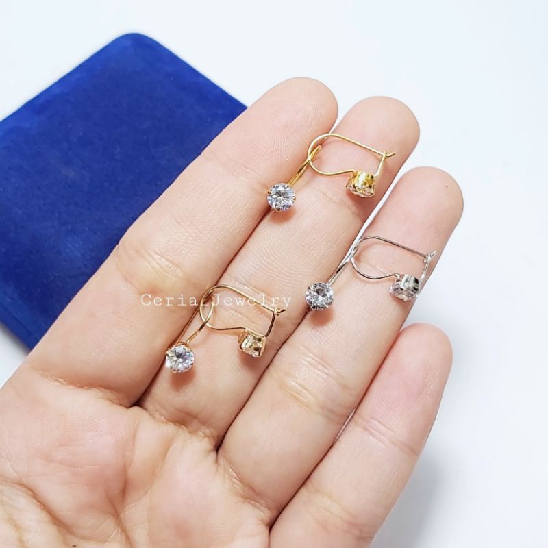 ANTING PERAK ASLI SILVER 925 LAPIS EMAS - ANTING GIWANG DESI