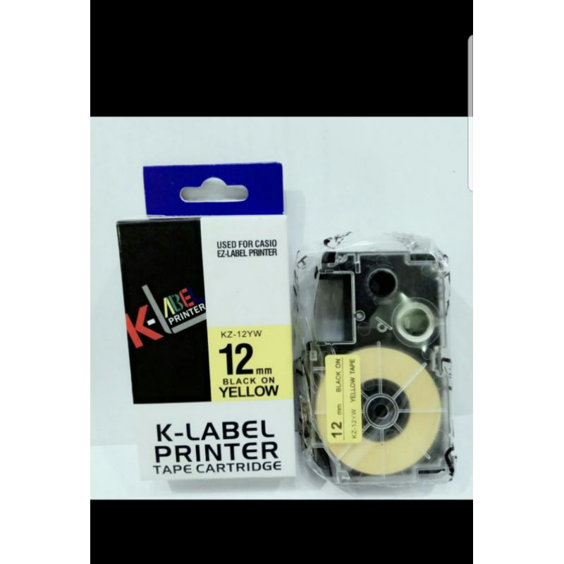 

k-label printer used for casio ez label printer black on yellow 12mm