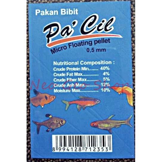 makanan pakan micro pelet pellet ikan kecil pacil 0,5 mm