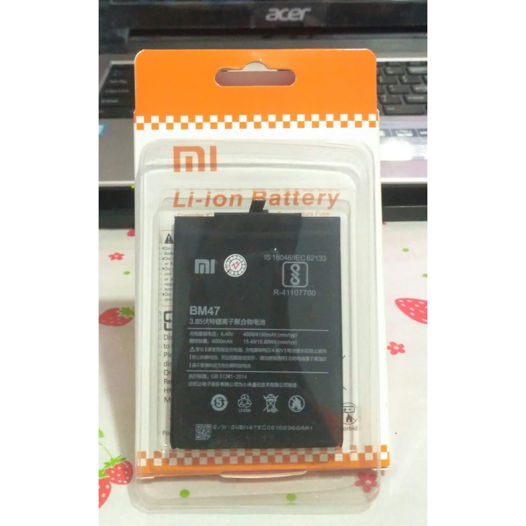 Baterai Hp XiaoMi Redmi 3, 3S, 3 Pro, 3X, 4X, BM47 Original OEM Batrai Batre