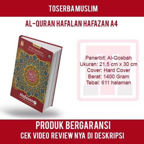 Quran Hafalan Hafazan Ukuran A4