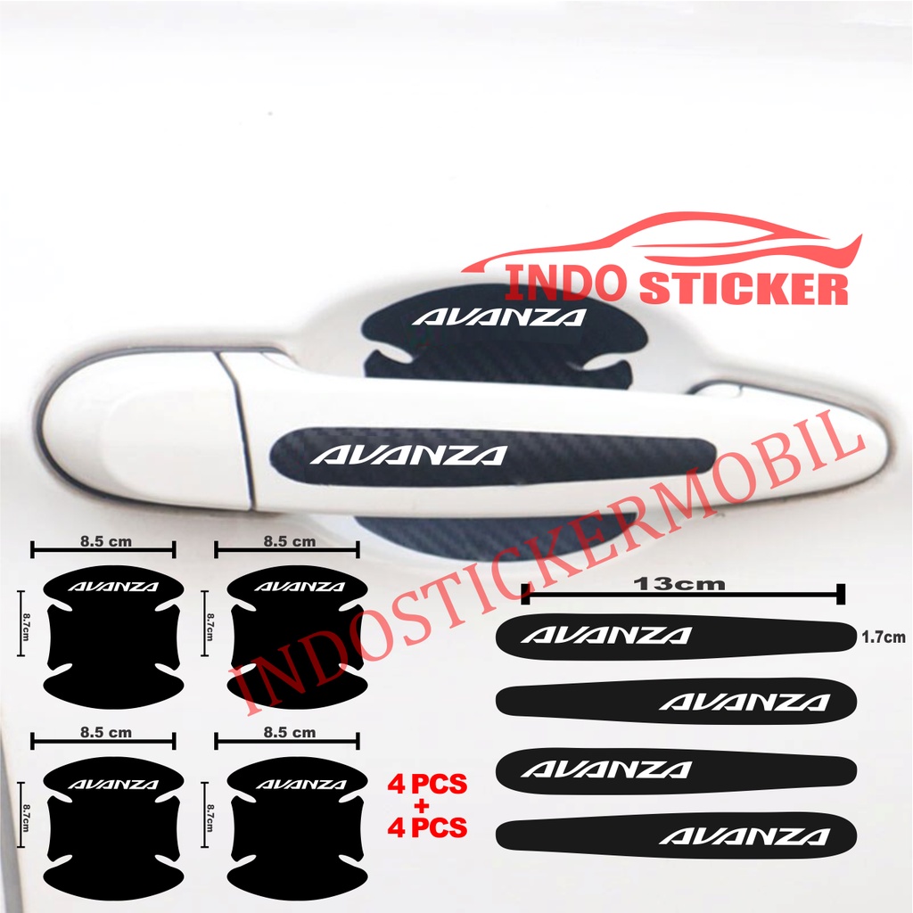 Sticker stiker pelindung handle pintu mobil avanza Sticker karbon 3d pelindung gagang pintu mobil avanza 8pcs