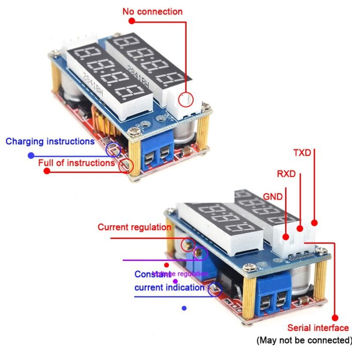 Modul XL4015 Voltmeter Ammeter Step Down DC-DC Converter 5A CC CV