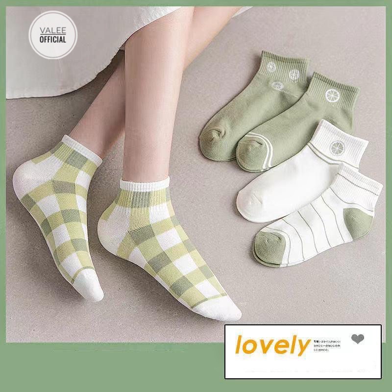 Kaos Kaki Wanita Colorful Set 5 pcs Women Socks