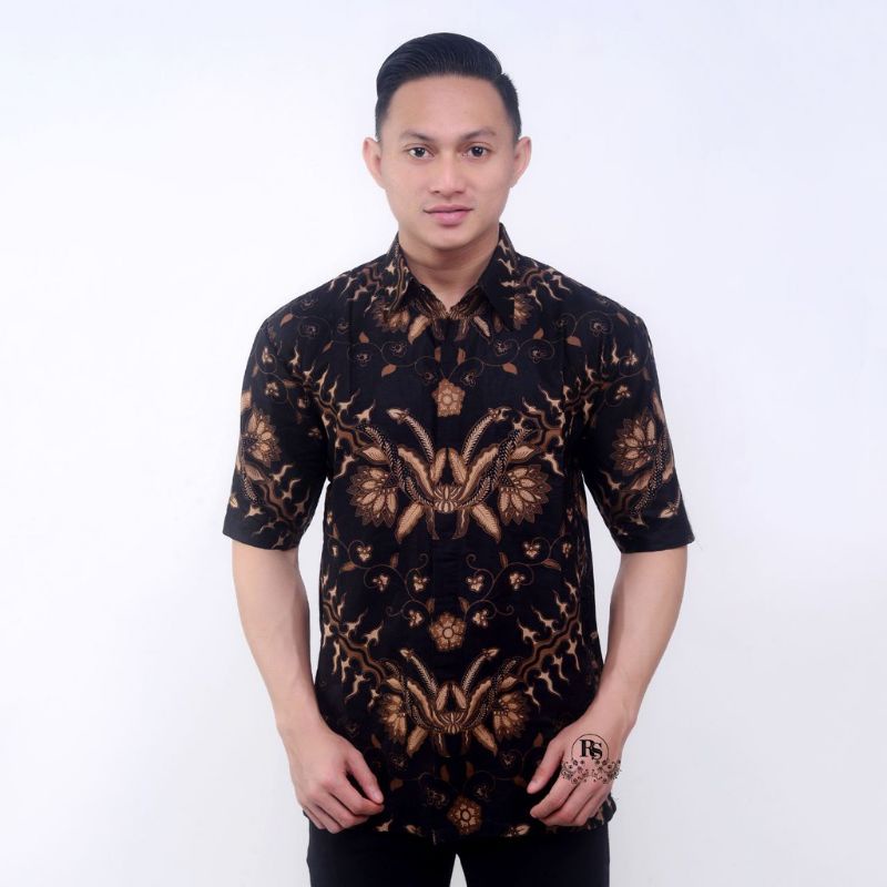 BAJU BATIK PRIA ABADI BATIK KEMEJA BATIK PRIA LENGAN PENDEK baju batik pria batik kantoran reguler M L XL XXLGB]