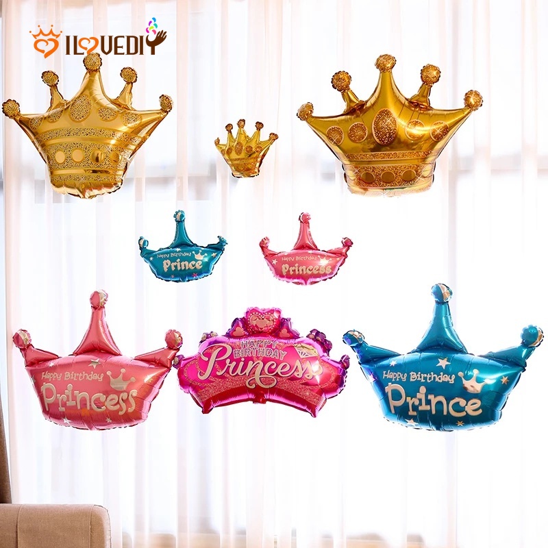 1pc Balon Bentuk Mahkota Princess Bahan Aluminum Foil Ukuran Besar Untuk Dekorasi Pesta Ulang Tahun