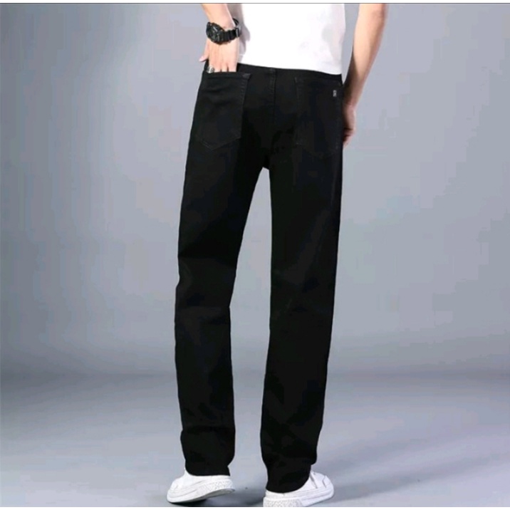 ( COD ) CELANA JEANS PRIA PANJANG REGULER HITAM STANDARD KUALITAS PREMIUM