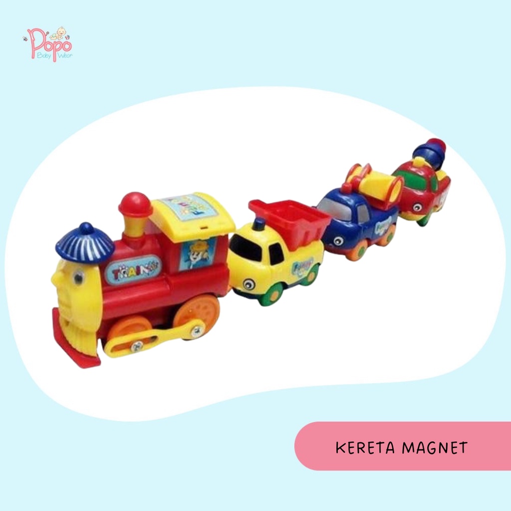 Mainan Magnetic Train / Mainan Kereta Api Magent ( Train Edu Toys/FREE BUBBLEWRAP)