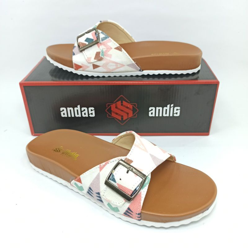 Sandal Birken Wanita Sendal Slop Motif Andis AF07