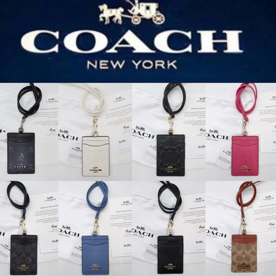 

Terbaik.. Baru!!! Coach Metal LOGO Lanyard ID Card Holder Name Tag Delapan Warna