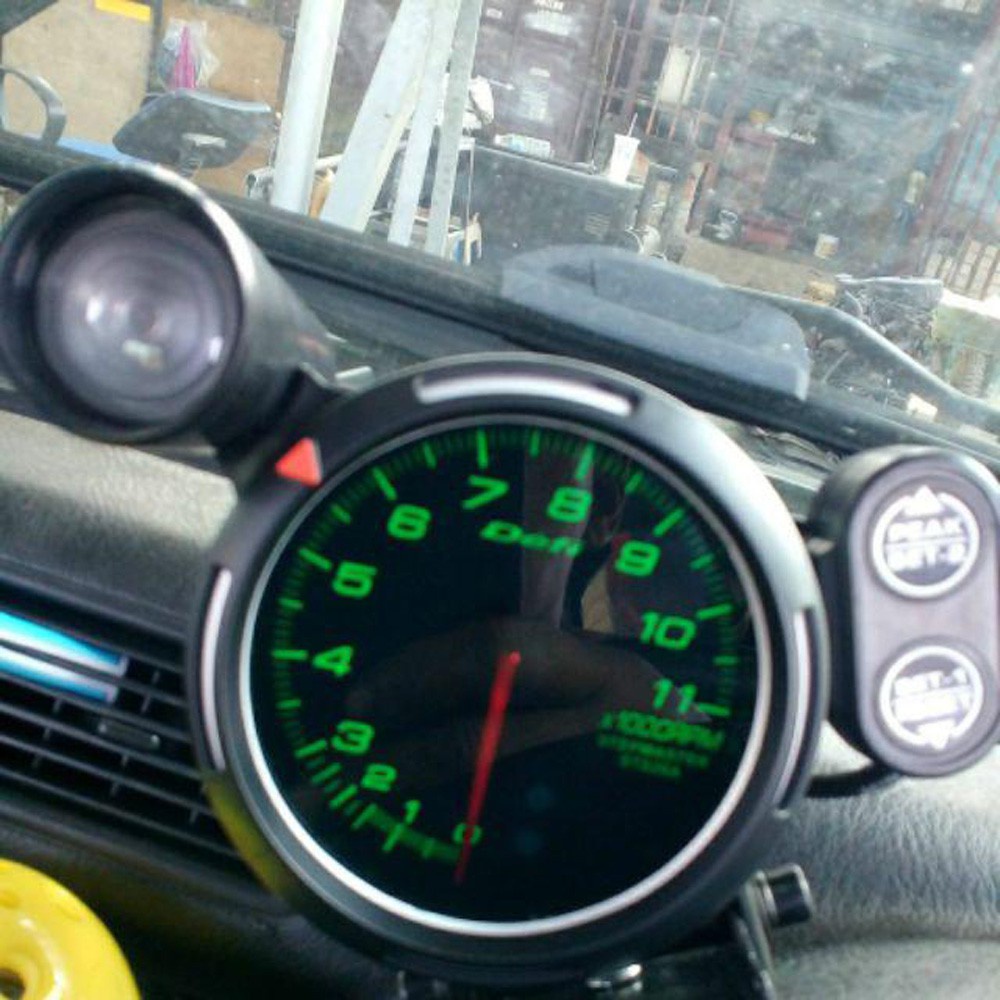 Tachometer Defi Bf Rpm 3.15 Inch 80mm 7 Warna Dengan Lampu Peringatan Universal