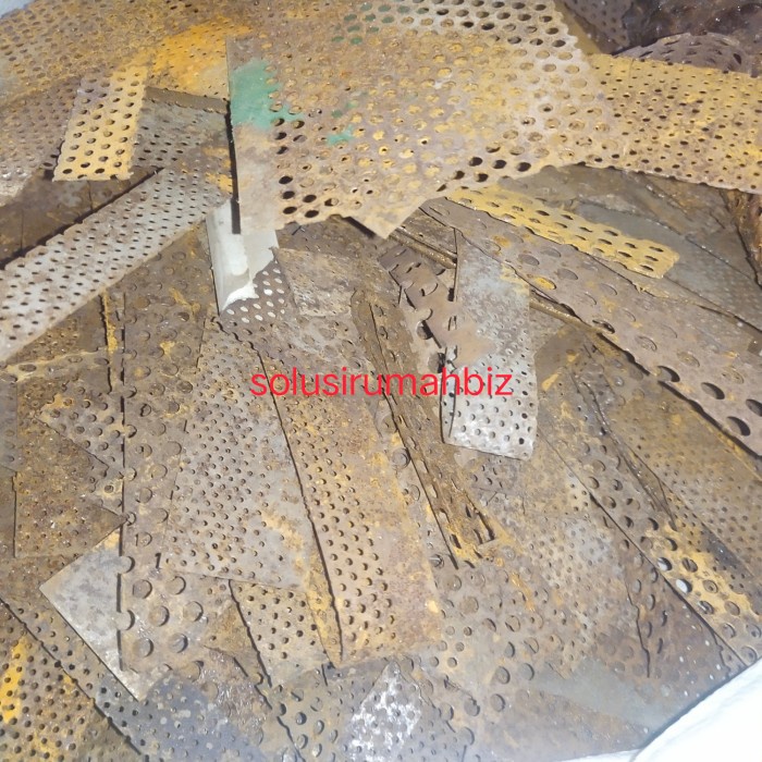 sisa potongan plat lubang besi per 100g per100g bukan kiloan timbang