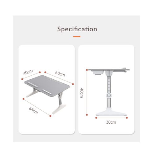 Laptop macbook desk table Orico adjustable With holder book-storage drawer-phone slot Lrz-64 Lrz64 - meja ipad tab