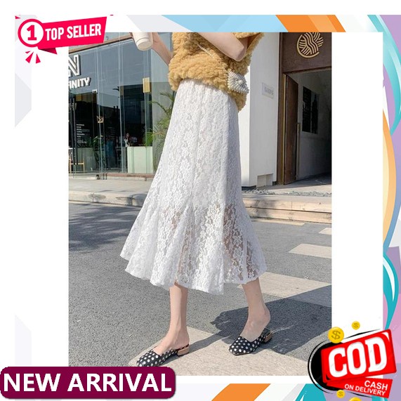 Bervina Rok Jersey Premium Tebal Skirt Korean Style Import Rok Ruffle Panjang Wanita Bawahan Rok Wan