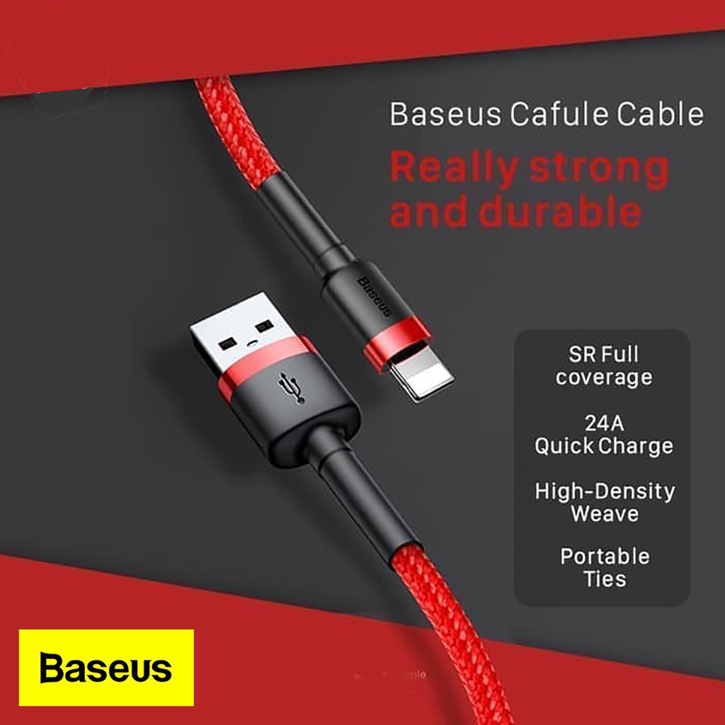 KABEL DATA IPHONE BASEUS CAFULE CABLE FOR LIGHTNING 2.4A 1M