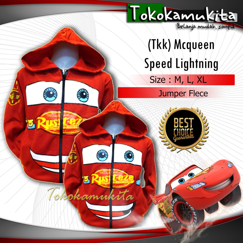  Tkk Mcqueen  Speed Lightning JUMPER HOOD ANAK  SP 