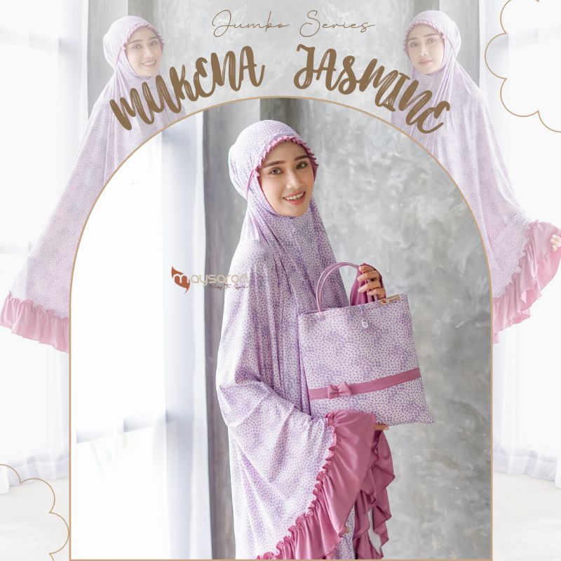 Maysaron Mukena bahan Jersey premium size jumbo motif bunga