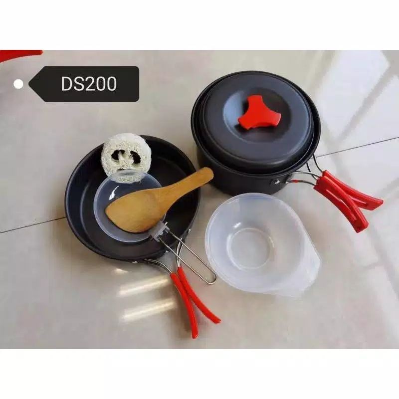 [Bisa COD] Cooking Set DS200 Nesting 1-2 Person Camping Outdor