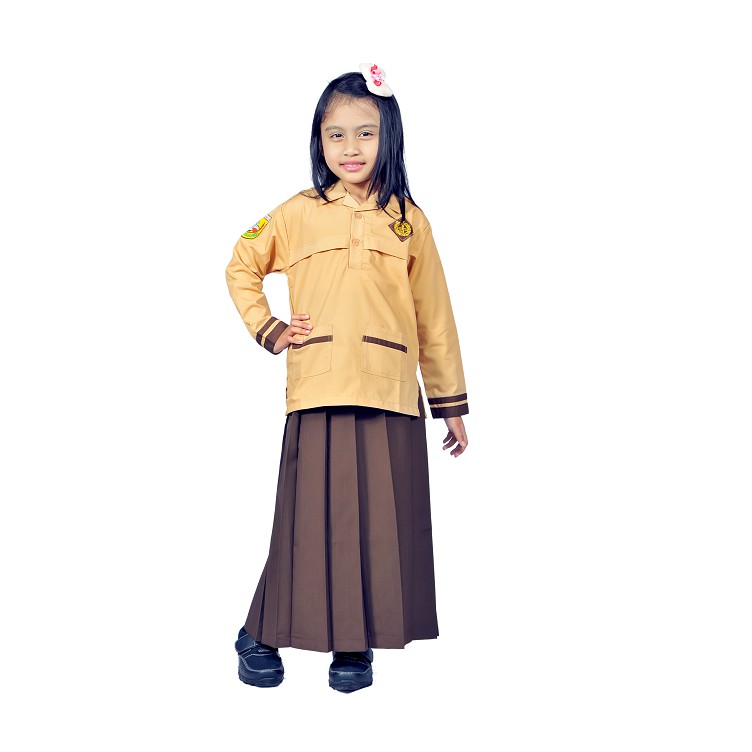 Seragam pramuka sd anak perempuan - baju pramuka sd perempuan - rok pramuka sd - baju pramuka sd