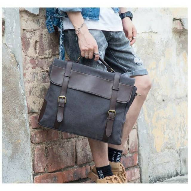 import Elegan Tas Selempang Kanvas Pria Tas Pria Tas Slempang Pria