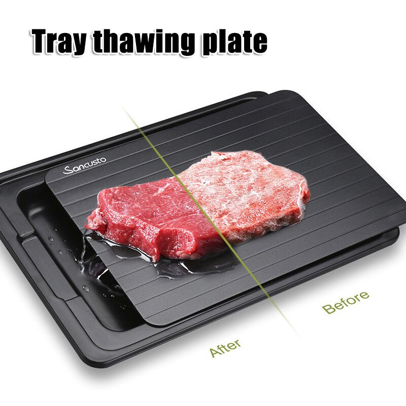 [COD] Defrost Tray Plate Import Defrosting Tray Pelunak Makanan Frozen Daging Steak Ayam Sosis Beku di Freezer Kulkas