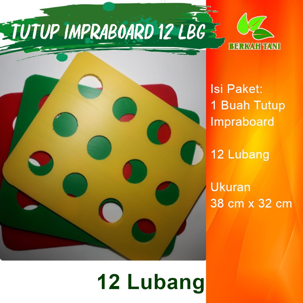 Tutup Bak Hidroponik Tutup Impraboard 12 Lubang
