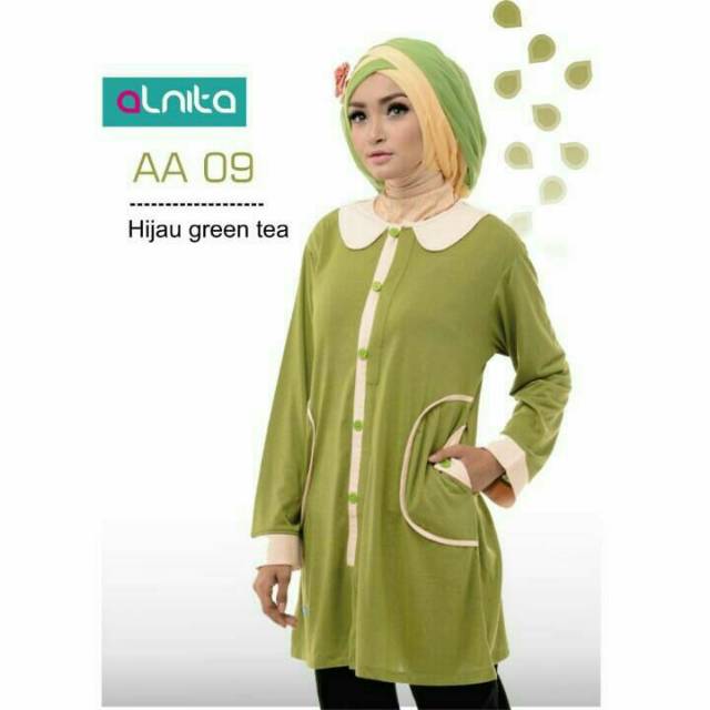 Atasan ALNITA AA 09 Hijau, Biru, Green || Atasan Promo || Alnita Nibras Haihai