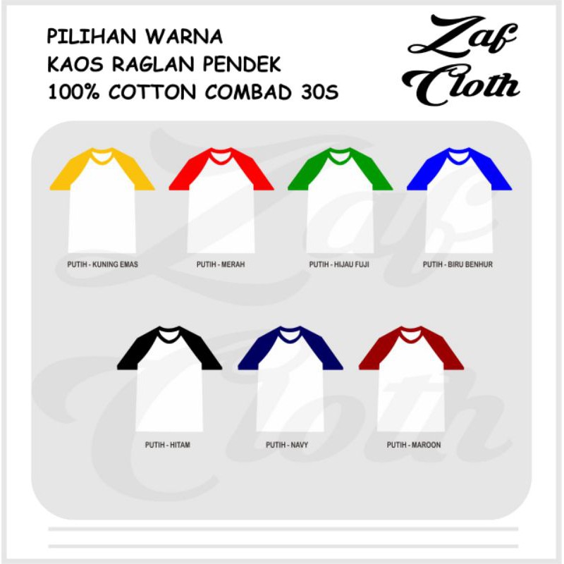 Kaos Raglan anak lengan pendek