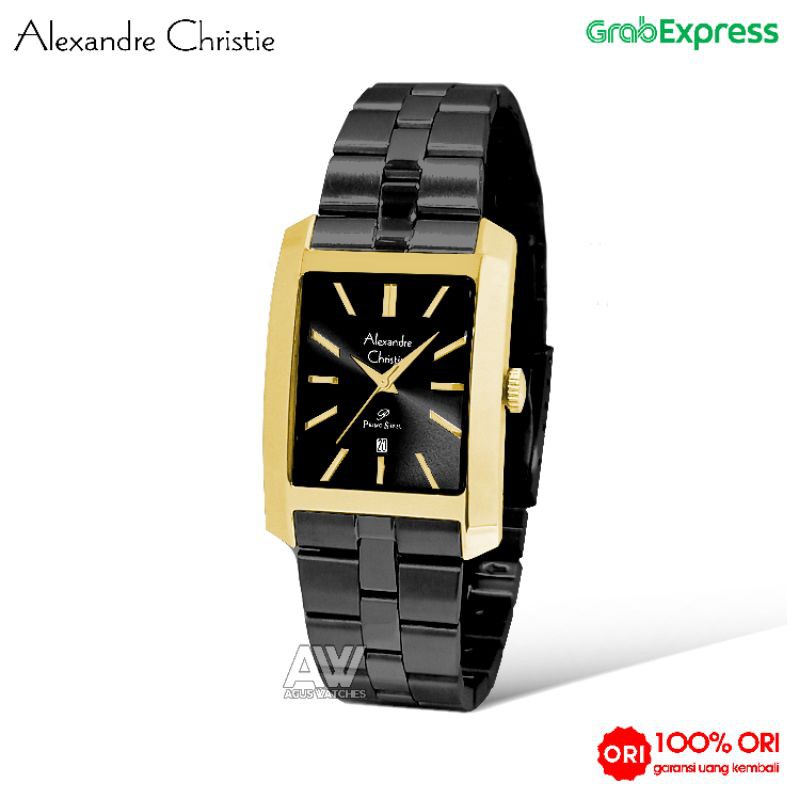 Alexandre Christie AC 1022 AC1022 original hitam gold wanita