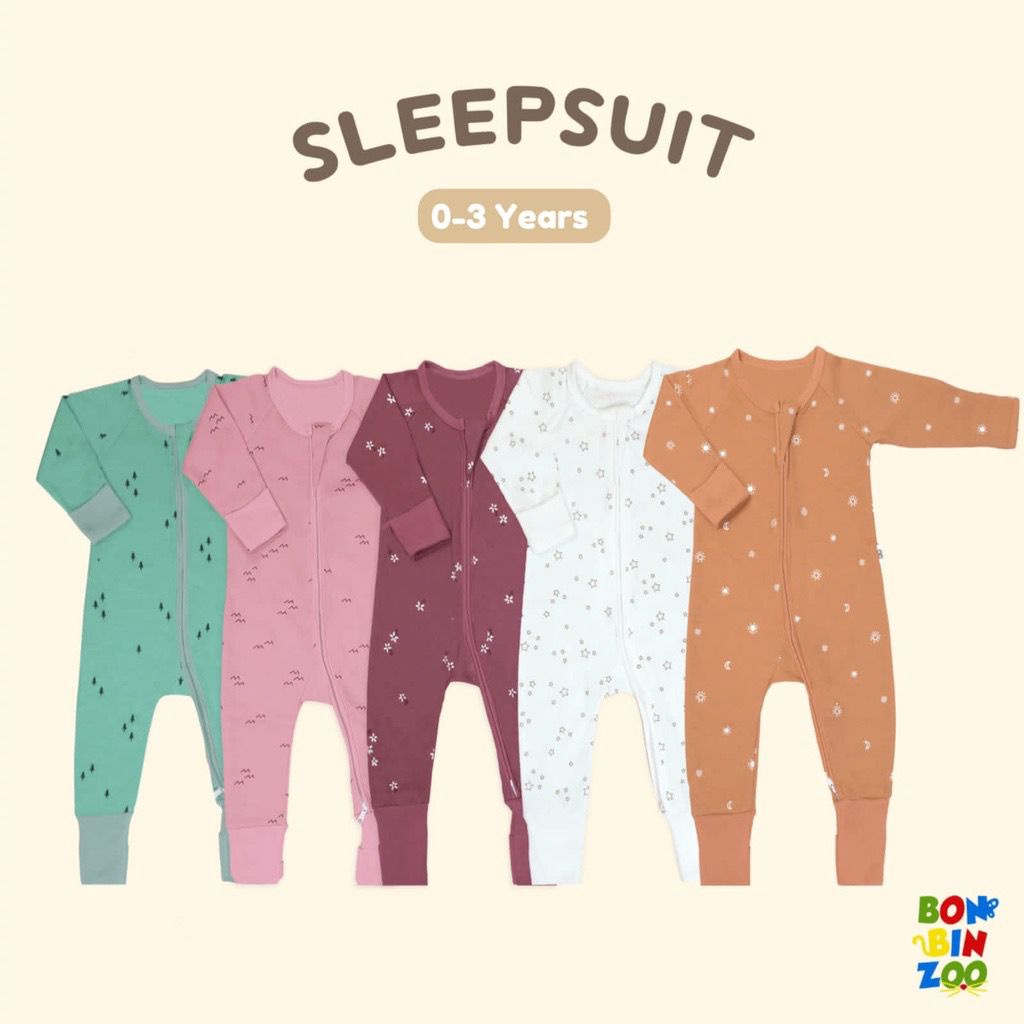 Bonbinzoo Sleepsuit Bayi 0 Bulan - 4 Tahun Baju Kodok Bayi Jumper Panjang Piyama Baju Baby Nature Series